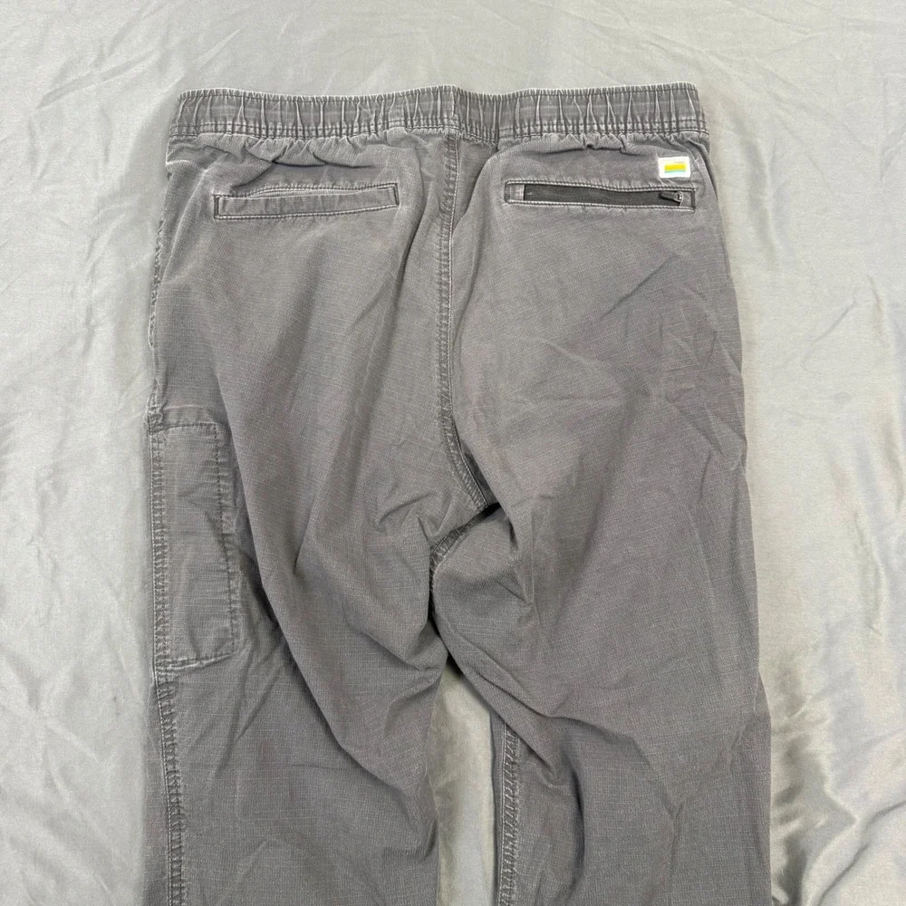 Vuori Mens Ripstop Climber Pants Charcoal Grey Elastic Waist Hiking Size S 30x29